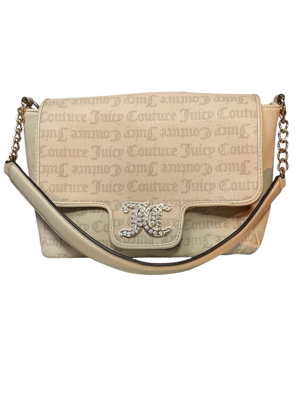 Juicy Couture Brighter Than A Diamond Classic Cream Monogram Shoulder Bag